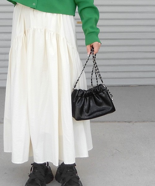 minia(ミニア)の「チェーンミニショルダー(ショルダーバッグ・レディース・ブラック/アイボリー/シルバー・FREE)」の1枚目の写真