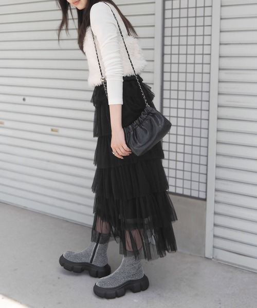 minia(ミニア)の「チェーンミニショルダー(ショルダーバッグ・レディース・ブラック/アイボリー/シルバー・FREE)」の11枚目の写真