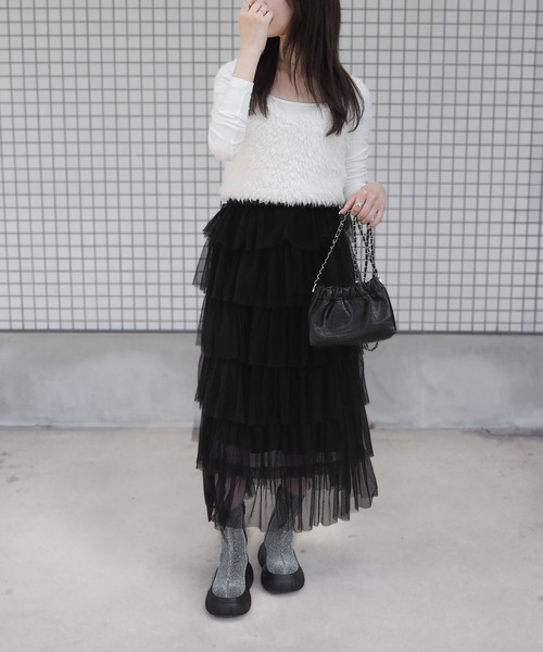 minia(ミニア)の「チェーンミニショルダー(ショルダーバッグ・レディース・ブラック/アイボリー/シルバー・FREE)」の12枚目の写真