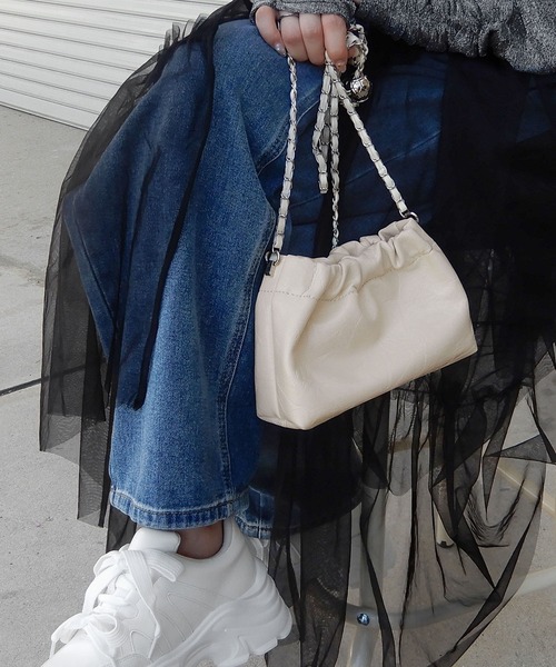 minia(ミニア)の「チェーンミニショルダー(ショルダーバッグ・レディース・ブラック/アイボリー/シルバー・FREE)」の22枚目の写真