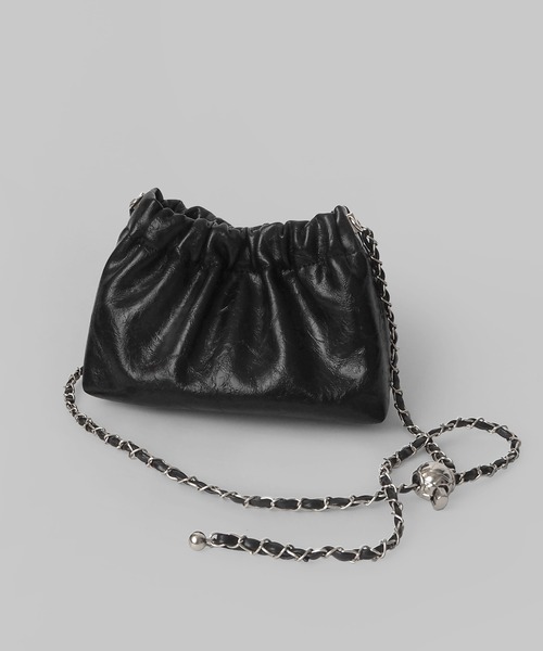 minia(ミニア)の「チェーンミニショルダー(ショルダーバッグ・レディース・ブラック/アイボリー/シルバー・FREE)」の14枚目の写真