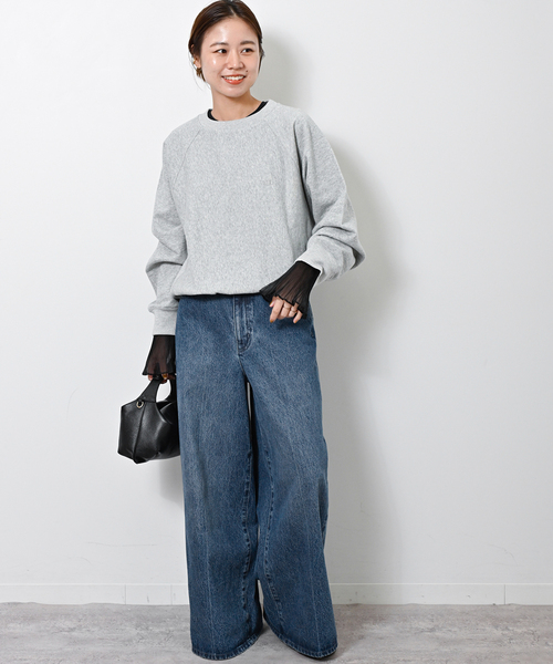JOURNAL STANDARD relume(ジャーナルスタンダード レリューム)の「オーガンジーカフスクルーネックTEE(Tシャツ/カットソー・レディース・ブラック/ホワイト・FREE)」の8枚目の写真