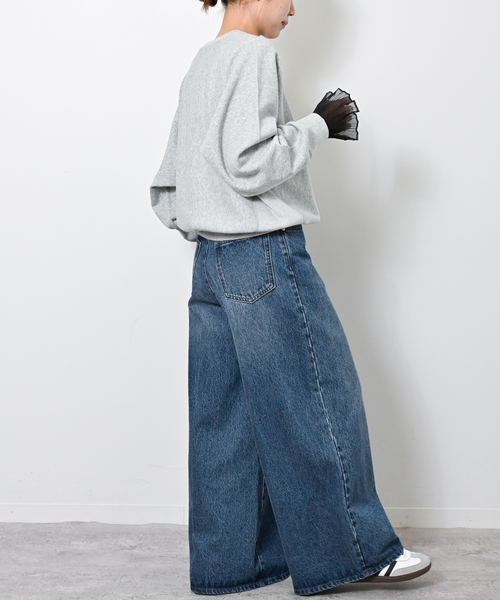 JOURNAL STANDARD relume(ジャーナルスタンダード レリューム)の「オーガンジーカフスクルーネックTEE(Tシャツ/カットソー・レディース・ブラック/ホワイト・FREE)」の9枚目の写真