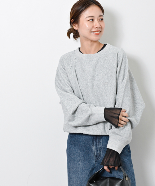 JOURNAL STANDARD relume(ジャーナルスタンダード レリューム)の「オーガンジーカフスクルーネックTEE(Tシャツ/カットソー・レディース・ブラック/ホワイト・FREE)」の11枚目の写真