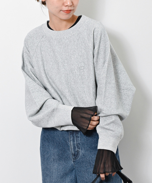 JOURNAL STANDARD relume(ジャーナルスタンダード レリューム)の「オーガンジーカフスクルーネックTEE(Tシャツ/カットソー・レディース・ブラック/ホワイト・FREE)」の12枚目の写真