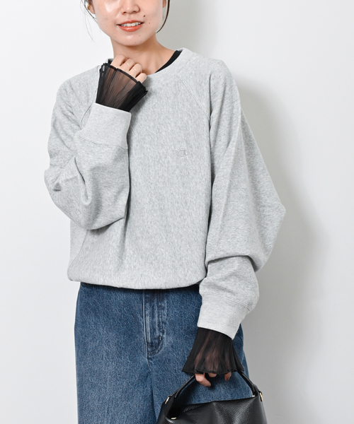 JOURNAL STANDARD relume(ジャーナルスタンダード レリューム)の「オーガンジーカフスクルーネックTEE(Tシャツ/カットソー・レディース・ブラック/ホワイト・FREE)」の13枚目の写真