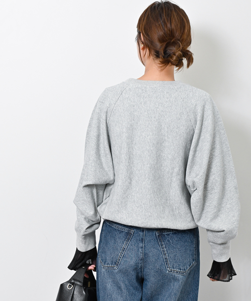JOURNAL STANDARD relume(ジャーナルスタンダード レリューム)の「オーガンジーカフスクルーネックTEE(Tシャツ/カットソー・レディース・ブラック/ホワイト・FREE)」の14枚目の写真