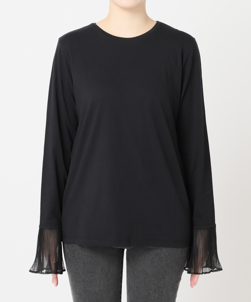 JOURNAL STANDARD relume(ジャーナルスタンダード レリューム)の「オーガンジーカフスクルーネックTEE(Tシャツ/カットソー・レディース・ブラック/ホワイト・FREE)」の22枚目の写真