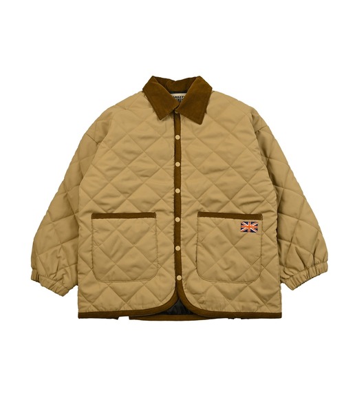 BIG FIELD（ビッグフィールド）の「ダイヤキルトジャケット（ブルゾン・キッズ・レッド/ベージュ/ブラック/オリーブ・80/90/95/100/110/120/130/140/150）」の14枚目の写真
