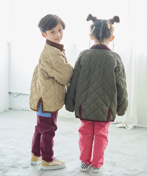 BIG FIELD（ビッグフィールド）の「ダイヤキルトジャケット（ブルゾン・キッズ・レッド/ベージュ/ブラック/オリーブ・80/90/95/100/110/120/130/140/150）」の19枚目の写真