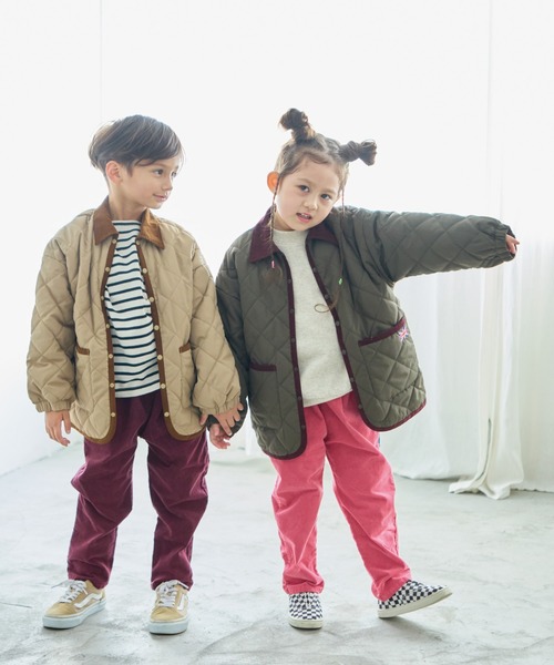 BIG FIELD（ビッグフィールド）の「ダイヤキルトジャケット（ブルゾン・キッズ・レッド/ベージュ/ブラック/オリーブ・80/90/95/100/110/120/130/140/150）」の16枚目の写真