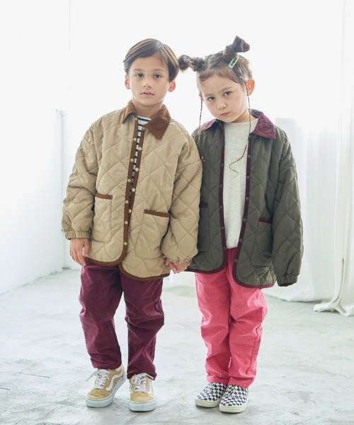 BIG FIELD（ビッグフィールド）の「ダイヤキルトジャケット（ブルゾン・キッズ・レッド/ベージュ/ブラック/オリーブ・80/90/95/100/110/120/130/140/150）」の18枚目の写真