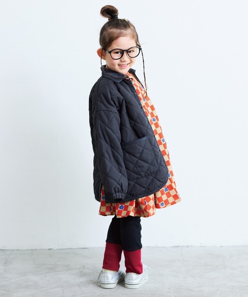 BIG FIELD（ビッグフィールド）の「ダイヤキルトジャケット（ブルゾン・キッズ・レッド/ベージュ/ブラック/オリーブ・80/90/95/100/110/120/130/140/150）」の10枚目の写真