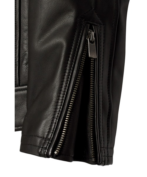 HIGH STREET（ハイストリート）の「HIGH STREET∴ラビットファーカラーラムレザースタンドブルゾン（ブルゾン・メンズ・ブラック・M/L/S）」の11枚目の写真