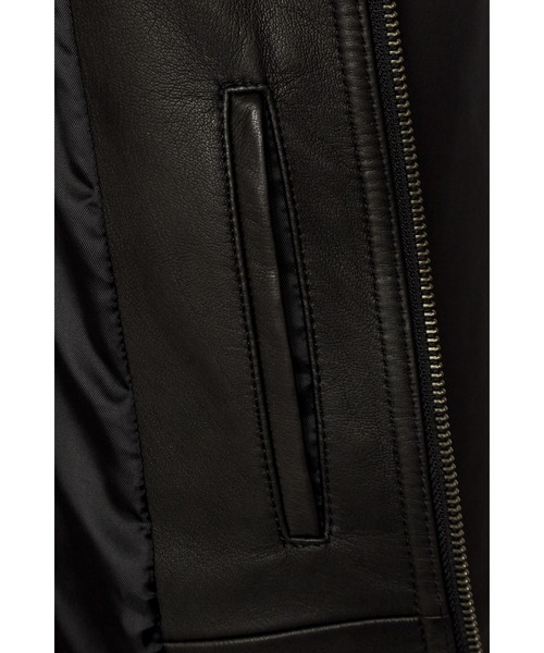 HIGH STREET（ハイストリート）の「HIGH STREET∴ラビットファーカラーラムレザースタンドブルゾン（ブルゾン・メンズ・ブラック・M/L/S）」の12枚目の写真