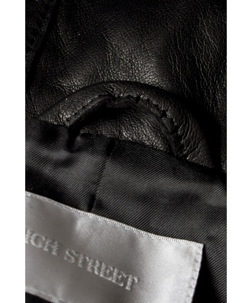 セール】HIGH STREET∴ラビットファーカラーラムレザースタンド