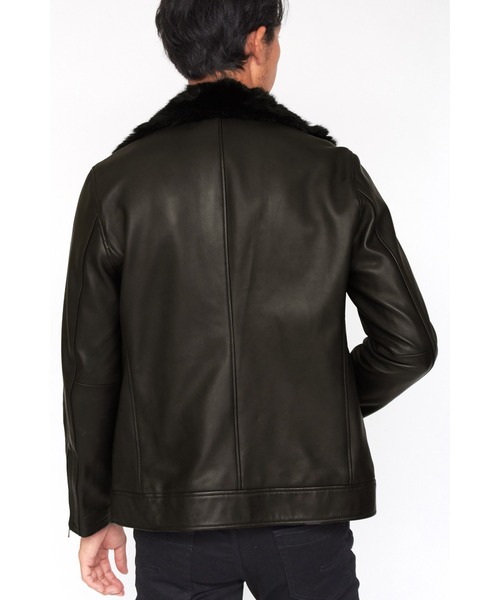 HIGH STREET（ハイストリート）の「HIGH STREET∴ラビットファーカラーラムレザースタンドブルゾン（ブルゾン・メンズ・ブラック・M/L/S）」の22枚目の写真
