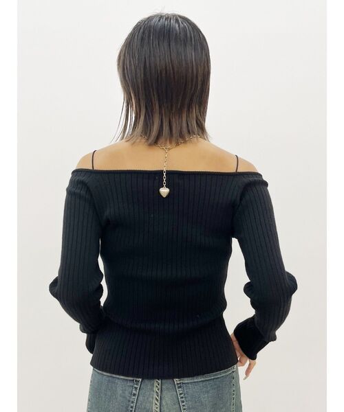 EVRIS(エヴリス)の「2WAYリボンデザインタイトニットトップス(ニット/セーター・レディース・レッド/ブラック/アイボリー/グレー・FREE)」の22枚目の写真