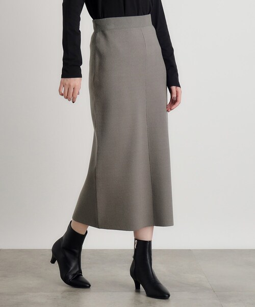 grove（グローブ）の「ニットジャカードナロースカート（スカート・レディース・グレー/ナチュラル/ブラック・02/03/01/04/05）」の4枚目の写真