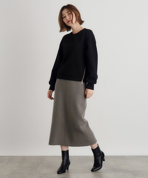 grove（グローブ）の「ニットジャカードナロースカート（スカート・レディース・グレー/ナチュラル/ブラック・02/03/01/04/05）」の6枚目の写真