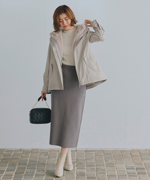 grove（グローブ）の「ニットジャカードナロースカート（スカート・レディース・グレー/ナチュラル/ブラック・02/03/01/04/05）」の7枚目の写真