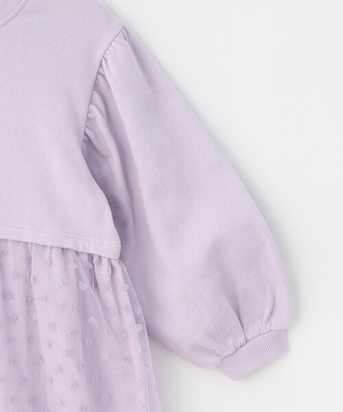 SHOO・LA・RUE(シューラルー)の「◆【110-140cm】ハートチュール使いドッキングワンピース(ワンピース・キッズ・サックスブルー/パープル・11/12/13/14)」の6枚目の写真