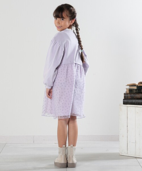SHOO・LA・RUE(シューラルー)の「◆【110-140cm】ハートチュール使いドッキングワンピース(ワンピース・キッズ・サックスブルー/パープル・11/12/13/14)」の10枚目の写真