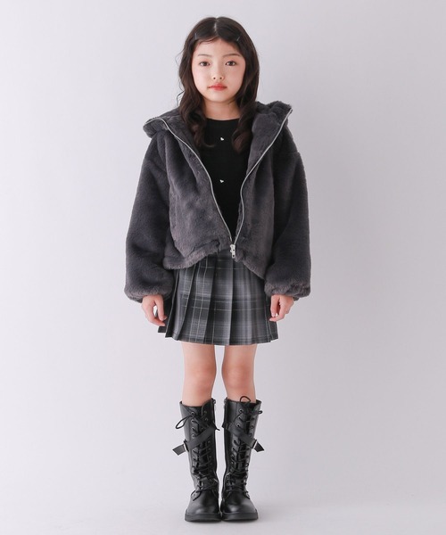 10C REPIPI（ジューシーレピピ）の「【10C REPIPI】洗えるモコモコファーパーカー（その他アウター・キッズ・チャコールグレー/アイボリー/モカ・120cm/130cm/110cm）」の6枚目の写真