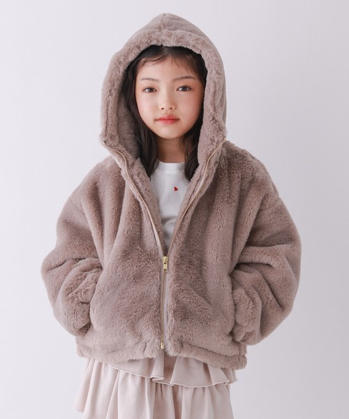 10C REPIPI（ジューシーレピピ）の「【10C REPIPI】洗えるモコモコファーパーカー（その他アウター・キッズ・チャコールグレー/アイボリー/モカ・120cm/130cm/110cm）」の14枚目の写真