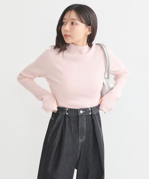 earth music&ecology（アースミュージックアンドエコロジー）の「袖口刺繍リブニットプルオーバー（ニット/セーター・レディース・アイボリー/ライトピンク/ライトベージュ/ライトブルー/ライトグレー/ライトグリーン・S/M）」の15枚目の写真