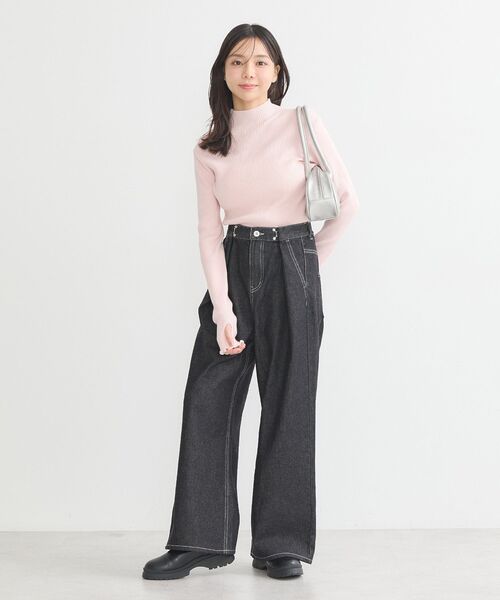 earth music&ecology（アースミュージックアンドエコロジー）の「袖口刺繍リブニットプルオーバー（ニット/セーター・レディース・アイボリー/ライトピンク/ライトベージュ/ライトブルー/ライトグレー/ライトグリーン・S/M）」の18枚目の写真