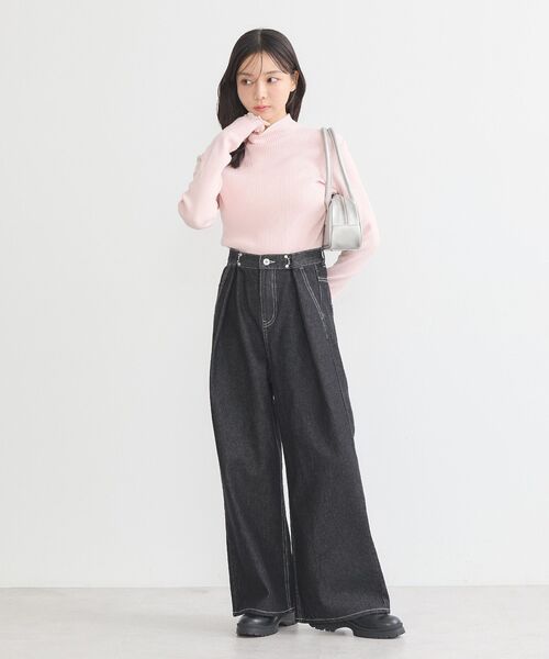 earth music&ecology（アースミュージックアンドエコロジー）の「袖口刺繍リブニットプルオーバー（ニット/セーター・レディース・アイボリー/ライトピンク/ライトベージュ/ライトブルー/ライトグレー/ライトグリーン・S/M）」の19枚目の写真