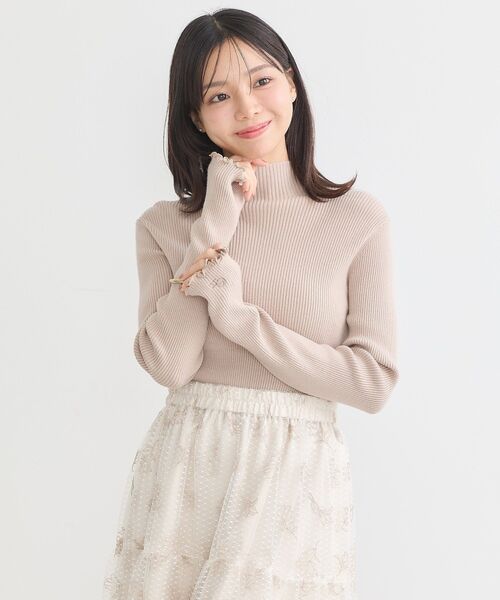 earth music&ecology（アースミュージックアンドエコロジー）の「袖口刺繍リブニットプルオーバー（ニット/セーター・レディース・アイボリー/ライトピンク/ライトベージュ/ライトブルー/ライトグレー/ライトグリーン・S/M）」の22枚目の写真