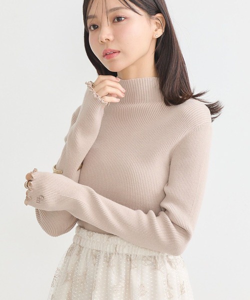 セール】袖口刺繍リブニットプルオーバー（ニット/セーター