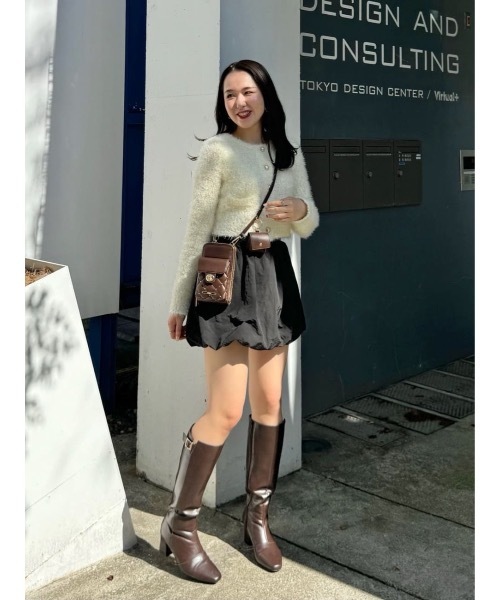 Chico（チコ）の「【セットアップ対応】ラメシャギー金釦コンパクト長袖カーディガン（カーディガン/ボレロ・レディース・ベージュ/ブラック/レッド/グレー/アイボリー・FREE）」の13枚目の写真