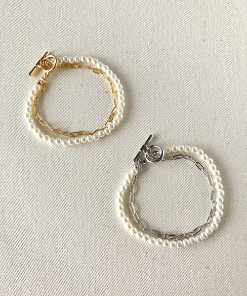 ciite'(シーテ)の「smallpearl chain layered bracelet / スモールパール×チェーンレイヤードブレスレット(ブレスレット・レディース・ゴールド/シルバー・FREE)」の14枚目の写真