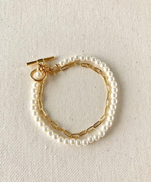 ciite'(シーテ)の「smallpearl chain layered bracelet / スモールパール×チェーンレイヤードブレスレット(ブレスレット・レディース・ゴールド/シルバー・FREE)」の11枚目の写真