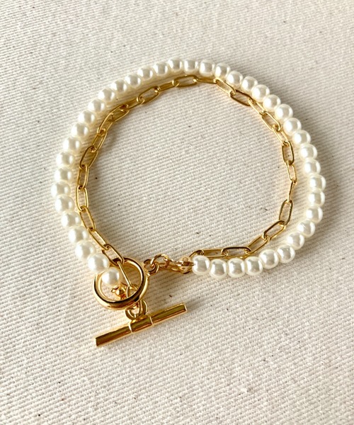 ciite'(シーテ)の「smallpearl chain layered bracelet / スモールパール×チェーンレイヤードブレスレット(ブレスレット・レディース・ゴールド/シルバー・FREE)」の10枚目の写真