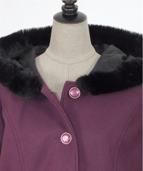 axes femme POETIQUE（アクシーズファムポエティック）の「ベルスリーブフード付コート（その他アウター・レディース・キナリ/パープル/ブラック・MEDIUM）」の10枚目の写真
