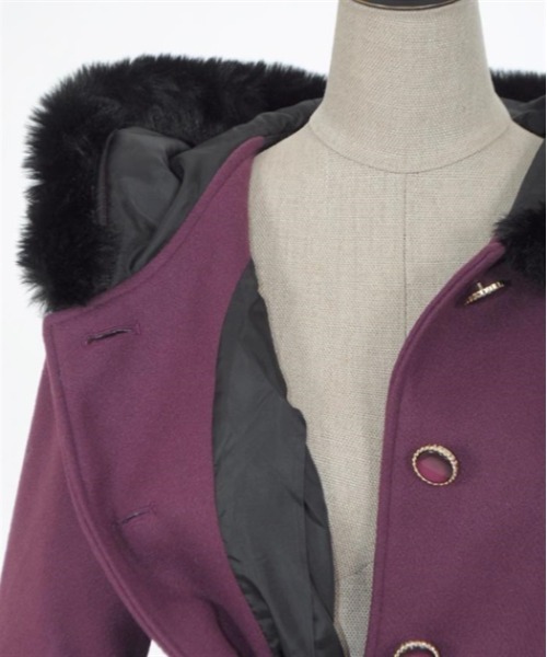 axes femme POETIQUE（アクシーズファムポエティック）の「ベルスリーブフード付コート（その他アウター・レディース・キナリ/パープル/ブラック・MEDIUM）」の12枚目の写真