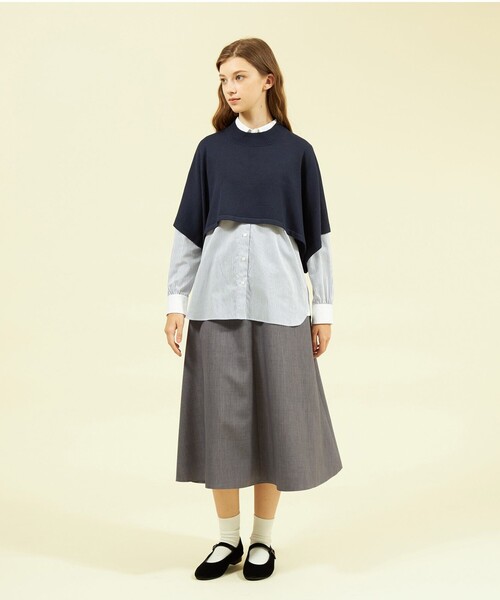 MACKINTOSH PHILOSOPHY（ﾏｯｷﾝﾄｯｼｭ ﾌｨﾛｿﾌｨｰ）の「ケープコンビニット（ニット/セーター・レディース・ライトブルー/ダークネイビー/ホワイト系その他・38）」の15枚目の写真