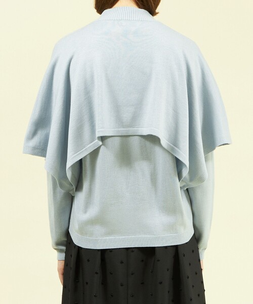 MACKINTOSH PHILOSOPHY（ﾏｯｷﾝﾄｯｼｭ ﾌｨﾛｿﾌｨｰ）の「ケープコンビニット（ニット/セーター・レディース・ライトブルー/ダークネイビー/ホワイト系その他・38）」の9枚目の写真