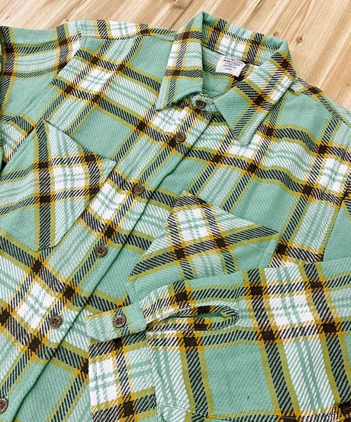 AVIREX（アヴィレックス）の「COTTON FLANNEL SHIRT（シャツ/ブラウス・メンズ・ホワイト/グリーン/ベージュ/オレンジ・M/L/XL/XXL）」の11枚目の写真
