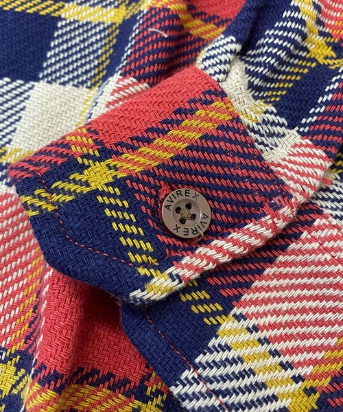 AVIREX（アヴィレックス）の「COTTON FLANNEL SHIRT（シャツ/ブラウス・メンズ・ホワイト/グリーン/ベージュ/オレンジ・M/L/XL/XXL）」の13枚目の写真