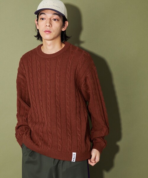 CITEN(シテン)の「<CITEN>エッセンシャルケーブルニット(ニット/セーター・メンズ・ダークグレー/ネイビー/ワインレッド/オフホワイト・M/L)」の10枚目の写真