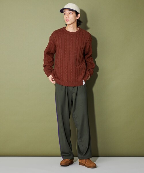 CITEN(シテン)の「<CITEN>エッセンシャルケーブルニット(ニット/セーター・メンズ・ダークグレー/ネイビー/ワインレッド/オフホワイト・M/L)」の11枚目の写真
