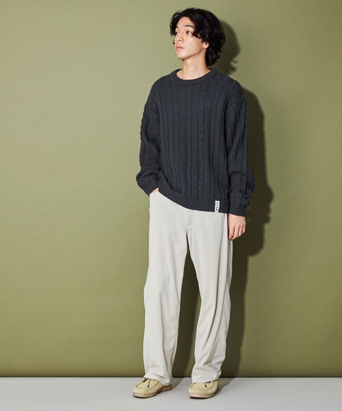 CITEN(シテン)の「<CITEN>エッセンシャルケーブルニット(ニット/セーター・メンズ・ダークグレー/ネイビー/ワインレッド/オフホワイト・M/L)」の13枚目の写真