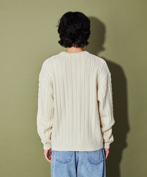 CITEN(シテン)の「<CITEN>エッセンシャルケーブルニット(ニット/セーター・メンズ・ダークグレー/ネイビー/ワインレッド/オフホワイト・M/L)」の16枚目の写真