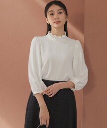 ジョーゼットシフォン スタンドフリルブラウス
