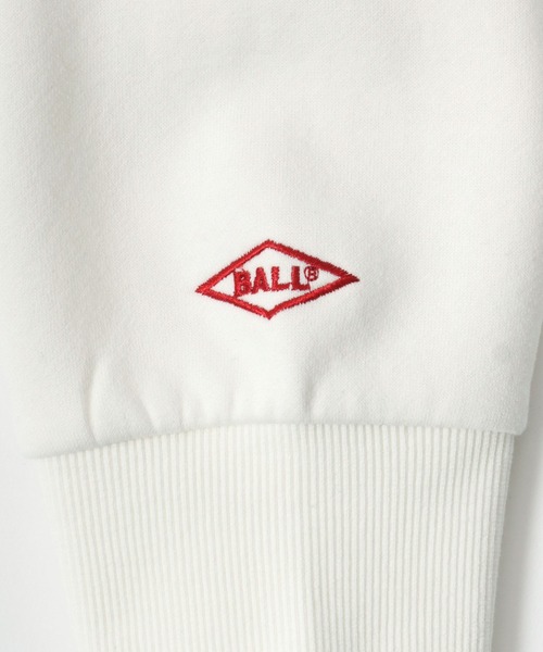 BALL(ボール)の「BALL/ボール ワンポイントロゴ ワッペン刺繍 スウェット スタンドフルジップジャケット レディース メンズ(スウェット・メンズ・グレー/サックスブルー/ネイビー/オフホワイト・M/LL/L)」の18枚目の写真